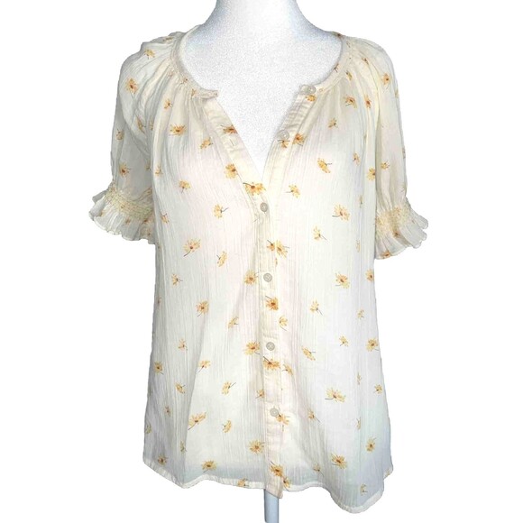 Madewell Floral Button Up Blouse. LTOP647 - Picture 1 of 4